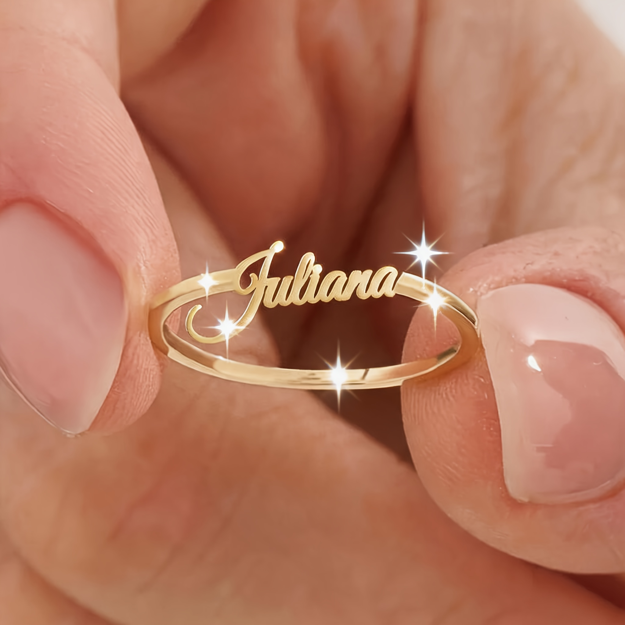 Women's Elegant 316L Stainless Steel Letter Ring